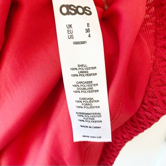 ASOS Red Back Cut Out Mini Dress Christmas Party - Picture 11 of 12